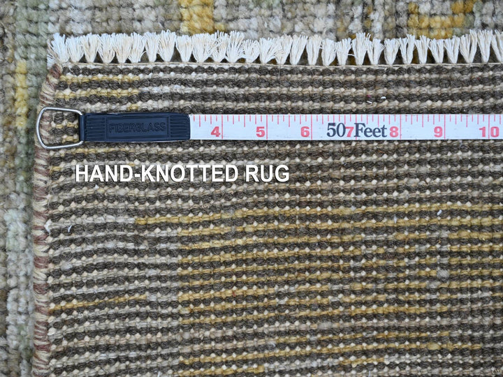 4'1" x 6'1" New Hand Knotted Grey Wool Rectangle Oriental Rug - MOA10221090