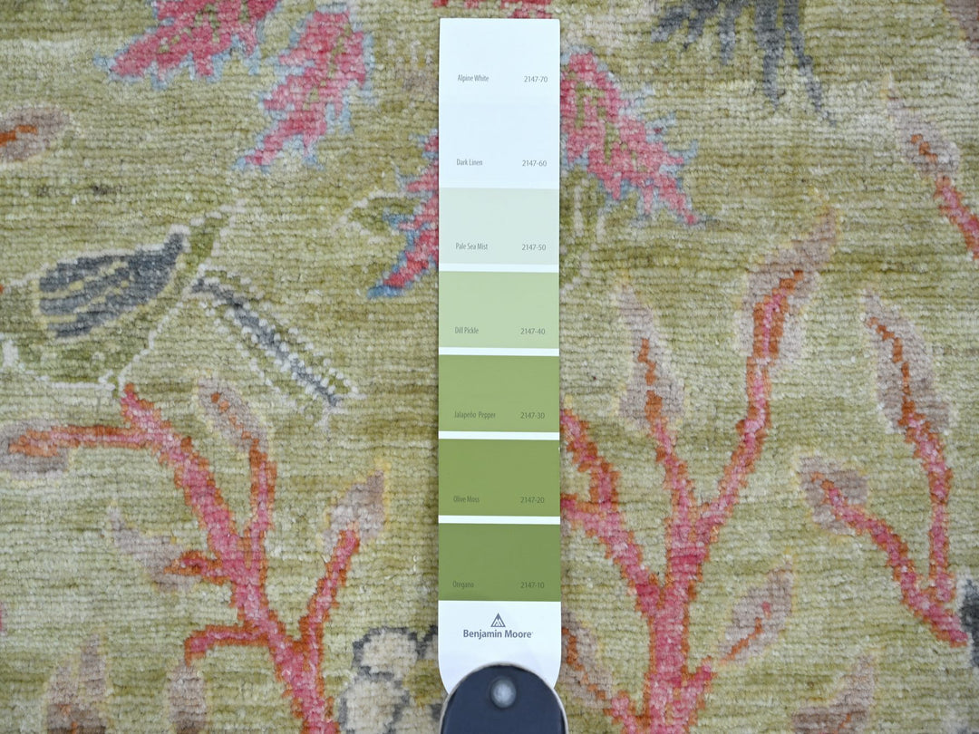 2'6" x 7'8" New Hand Knotted Green Wool Runner Oriental Rug - MOA10221091