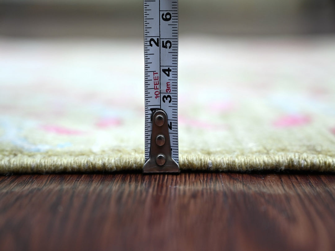 2'6" x 7'8" New Hand Knotted Green Wool Runner Oriental Rug - MOA10221091