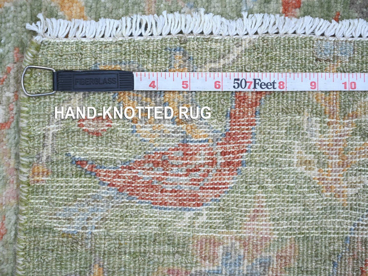 2'2" x 2'11" New Hand Knotted Green Wool Rectangle Oriental Rug - MOA10221096