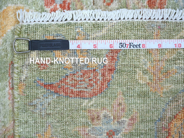 2'1" x 2'11" New Hand Knotted Green Wool Rectangle Oriental Rug - MOA10221097