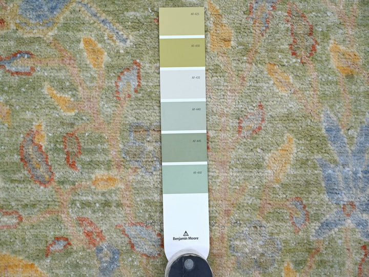 2'1" x 3'1" New Hand Knotted Green Wool Rectangle Oriental Rug - MOA10221098