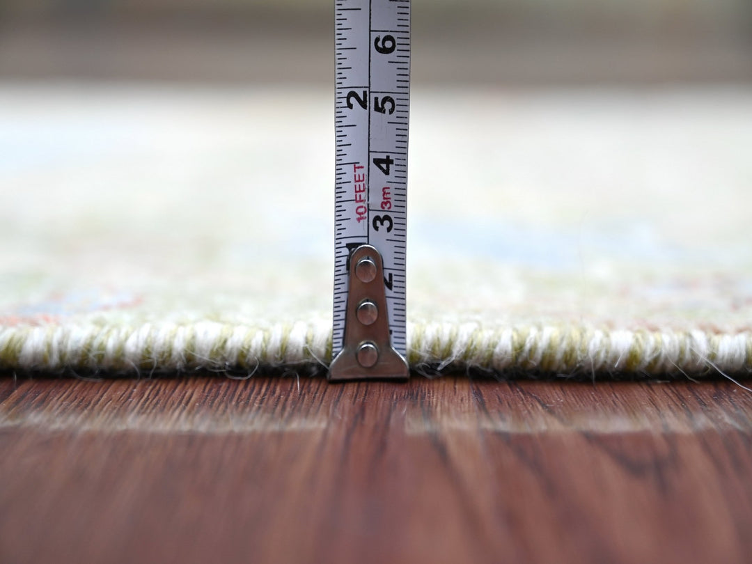 2'1" x 3'1" New Hand Knotted Green Wool Rectangle Oriental Rug - MOA10221098