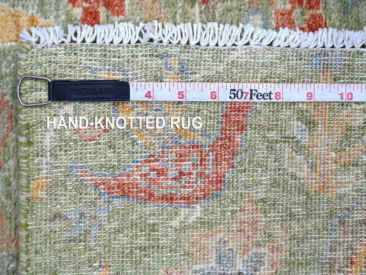 2'1" x 3'1" New Hand Knotted Green Wool Rectangle Oriental Rug - MOA10221098