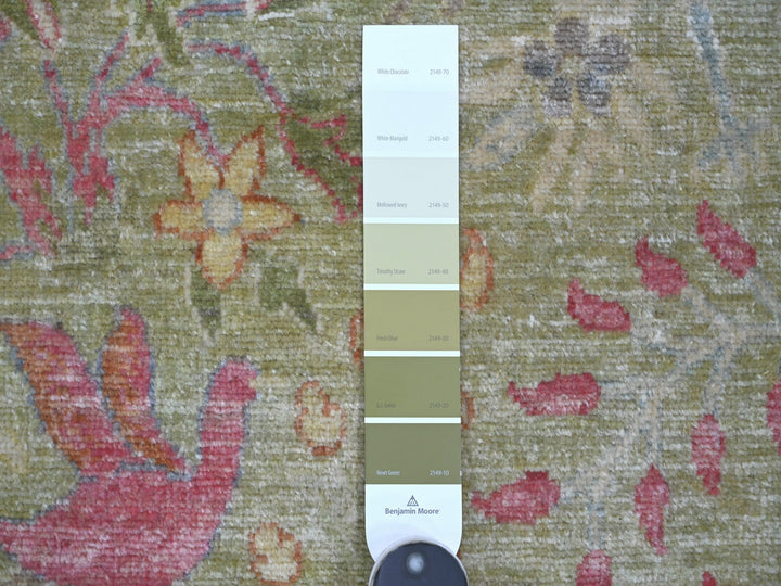 8'10" x 11'11" New Hand Knotted Green Wool Rectangle Oriental Rug - MOA10221102