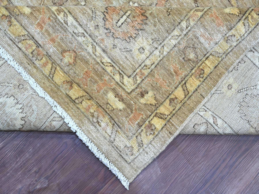 10'1" x 13'3" New Hand Knotted Brown Wool Rectangle Oriental Rug - MOA10221105