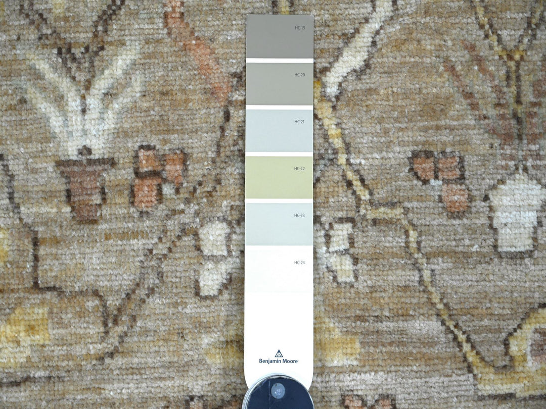 10'1" x 13'3" New Hand Knotted Brown Wool Rectangle Oriental Rug - MOA10221105