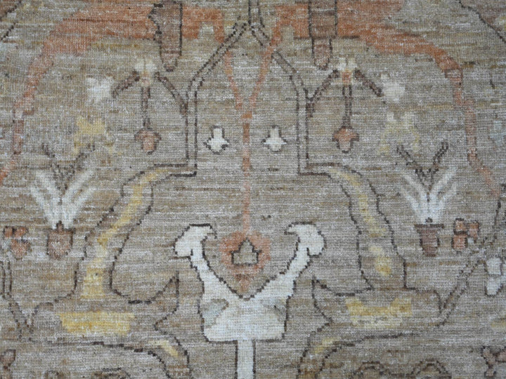 10'1" x 13'3" New Hand Knotted Brown Wool Rectangle Oriental Rug - MOA10221105