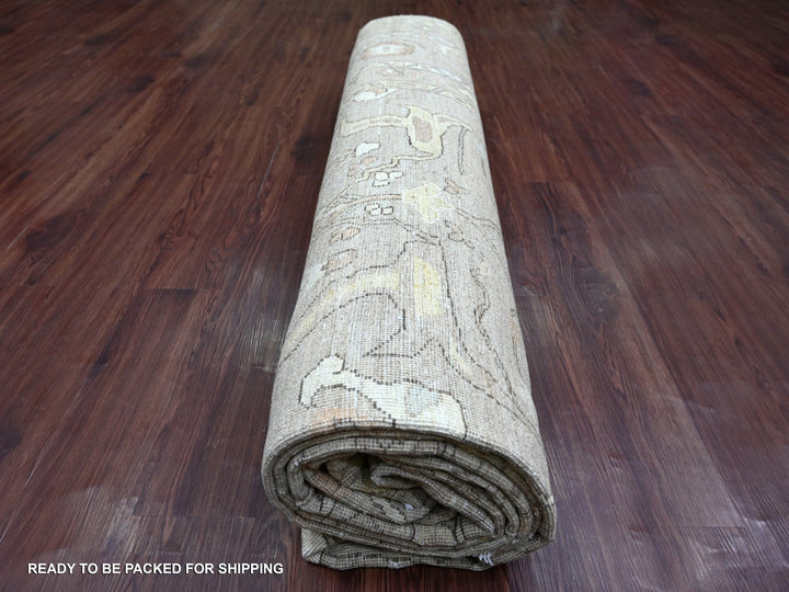 10'1" x 13'3" New Hand Knotted Brown Wool Rectangle Oriental Rug - MOA10221105