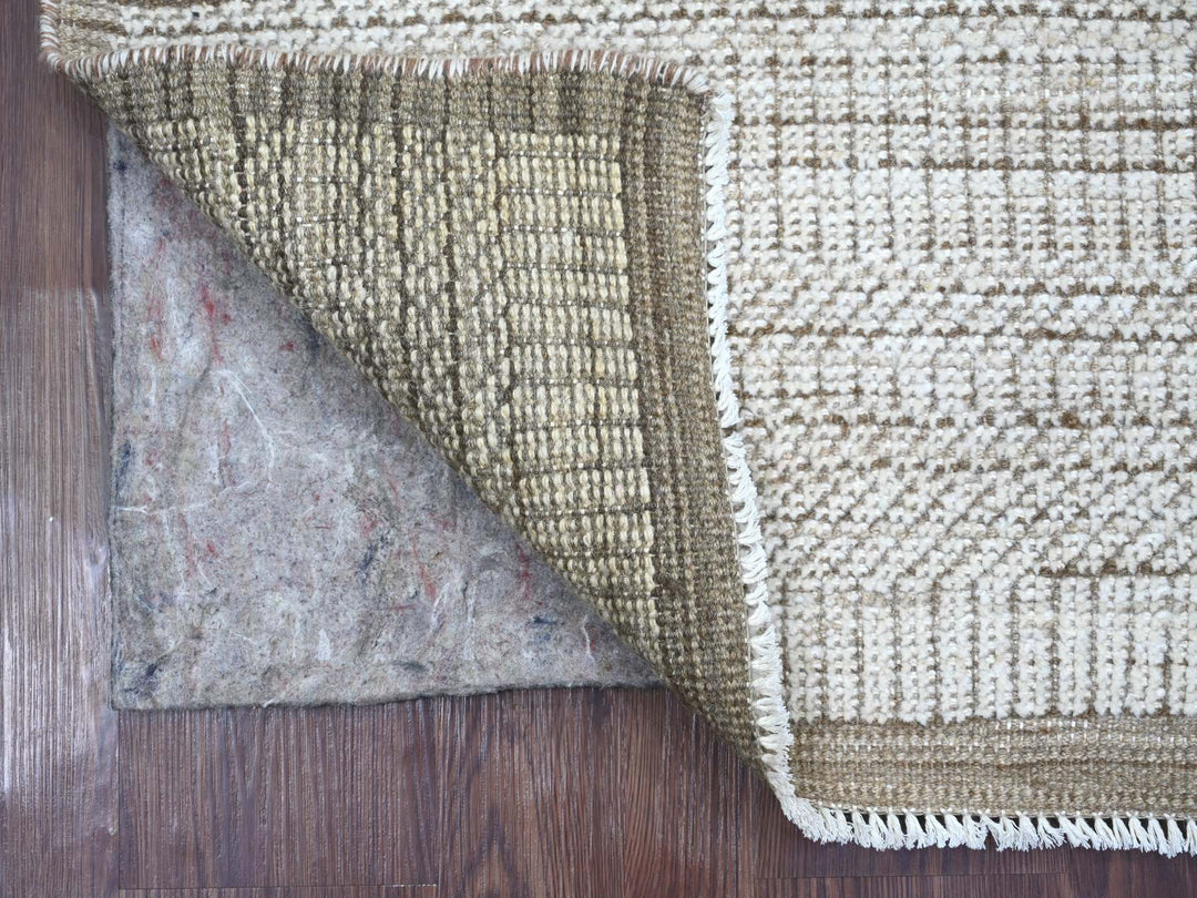 2'0" x 2'9" New Hand Knotted Ivory Wool Rectangle Oriental Rug - MOA10221106