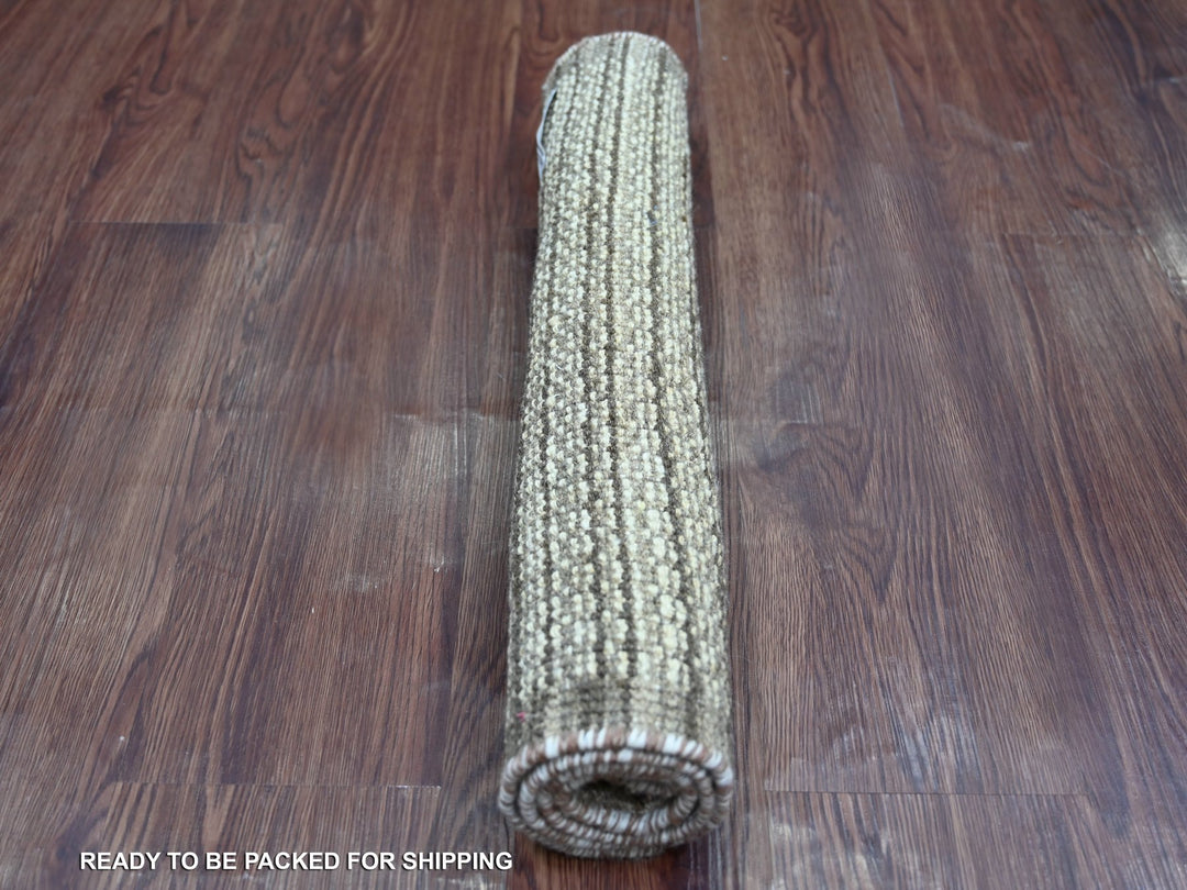 2'0" x 2'9" New Hand Knotted Ivory Wool Rectangle Oriental Rug - MOA10221106