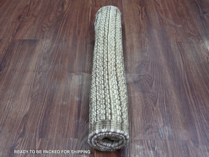 2'0" x 2'9" New Hand Knotted Ivory Wool Rectangle Oriental Rug - MOA10221106