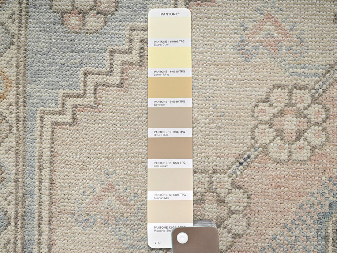 4'10" x 6'9" New Hand Knotted Beige Wool Rectangle Oriental Rug - MOA1022110