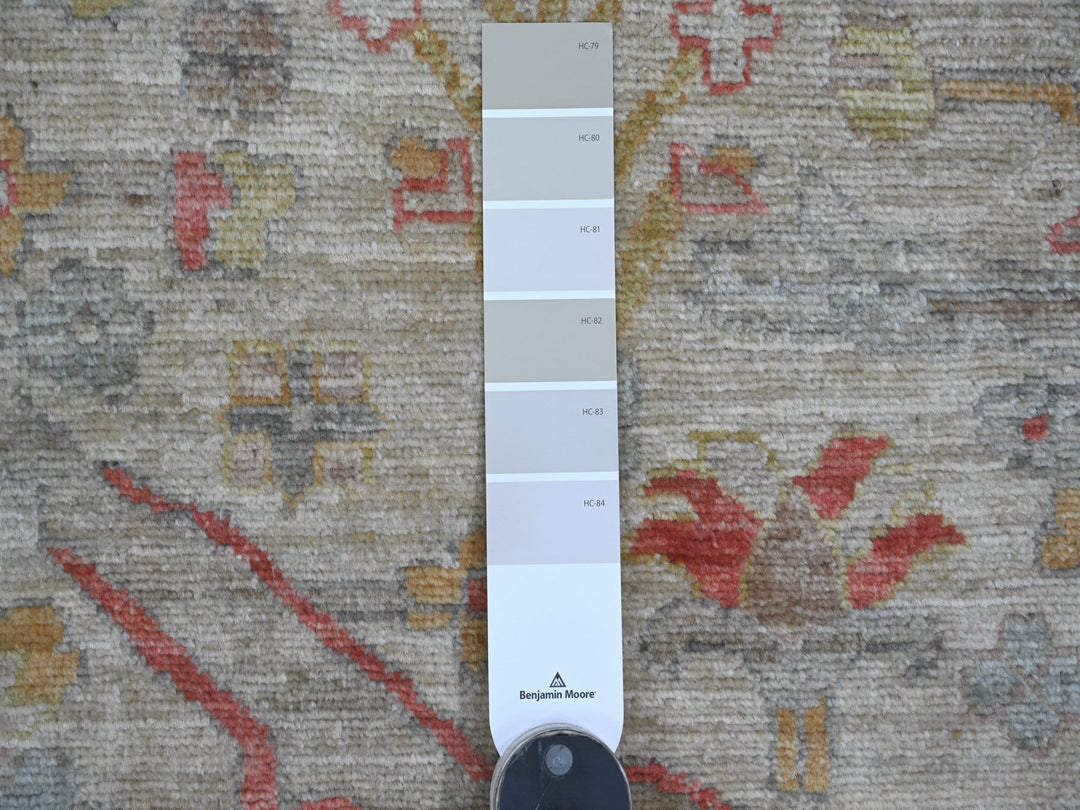 9'0" x 11'10" New Hand Knotted Grey Wool Rectangle Oriental Rug - MOA10221111