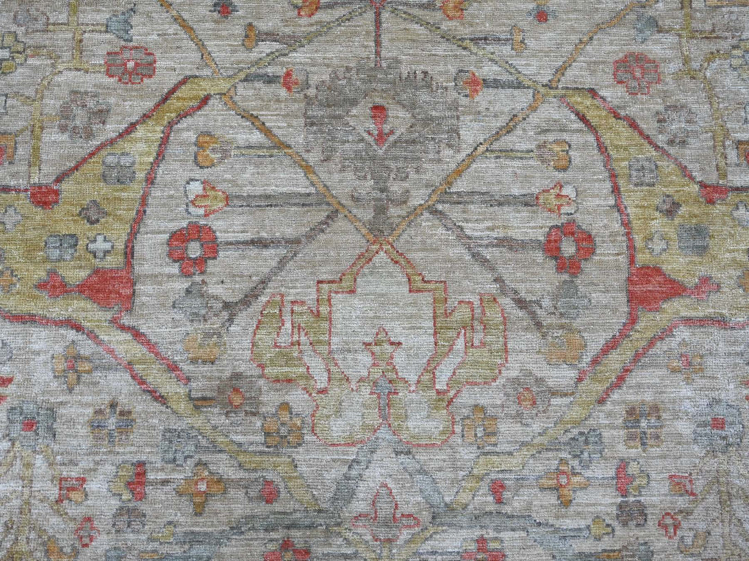 9'0" x 11'10" New Hand Knotted Grey Wool Rectangle Oriental Rug - MOA10221111