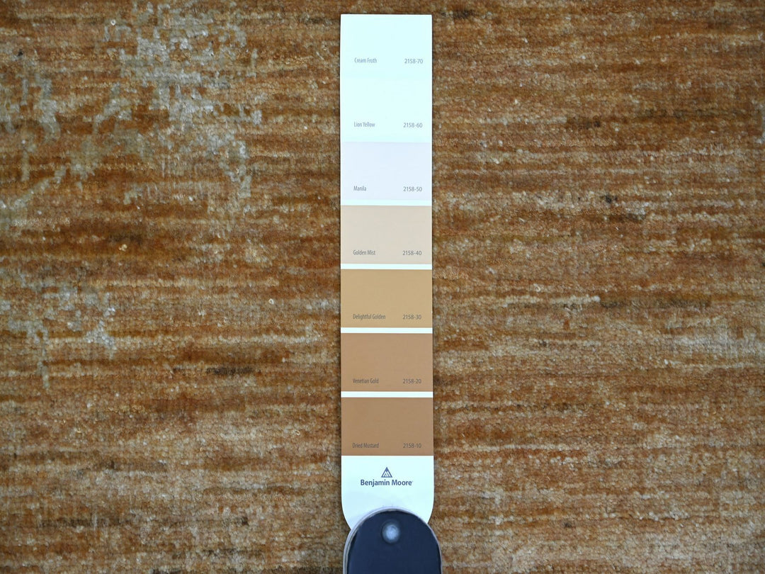 8'11" x 11'10" New Hand Knotted Brown Wool Rectangle Oriental Rug - MOA10221113