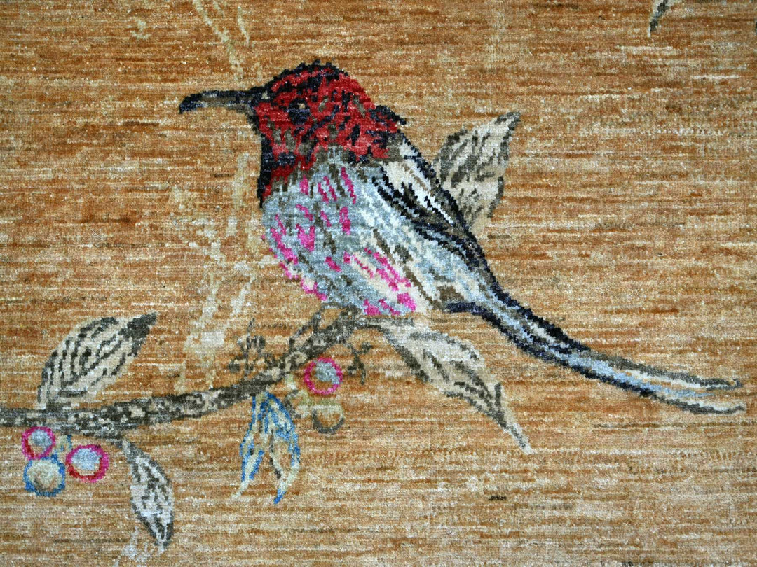 8'11" x 11'10" New Hand Knotted Brown Wool Rectangle Oriental Rug - MOA10221113