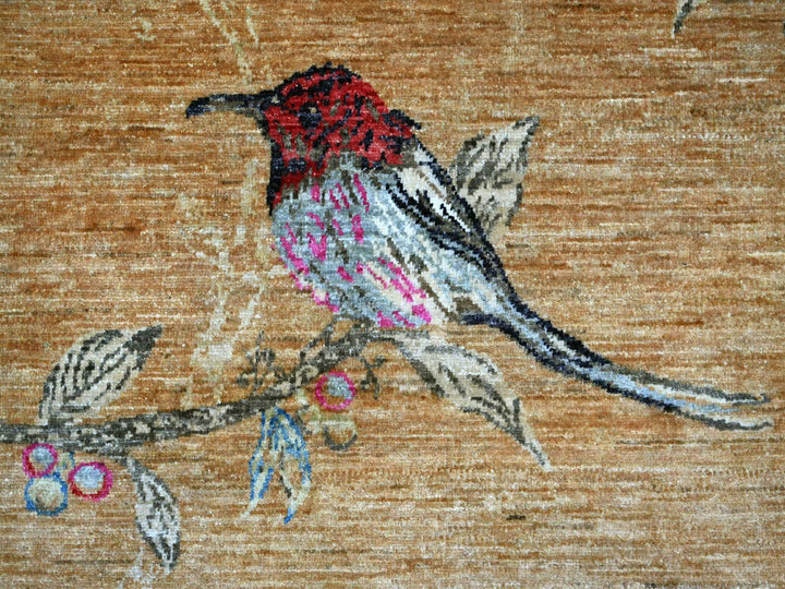 8'11" x 11'10" New Hand Knotted Brown Wool Rectangle Oriental Rug - MOA10221113