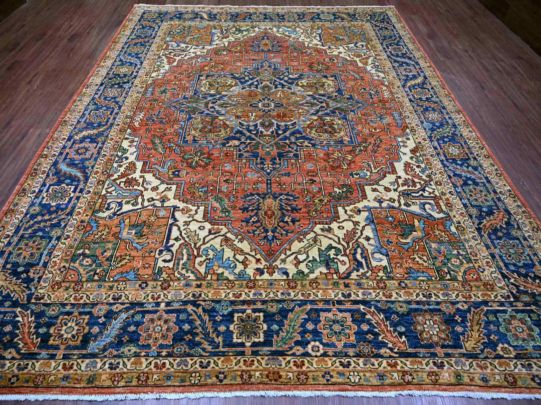 9'2" x 11'7" New Hand Knotted Red Wool Rectangle Oriental Rug - MOA10221114