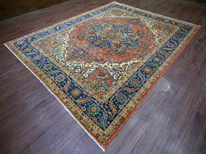 9'2" x 11'7" New Hand Knotted Red Wool Rectangle Oriental Rug - MOA10221114