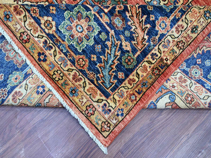 9'2" x 11'7" New Hand Knotted Red Wool Rectangle Oriental Rug - MOA10221114