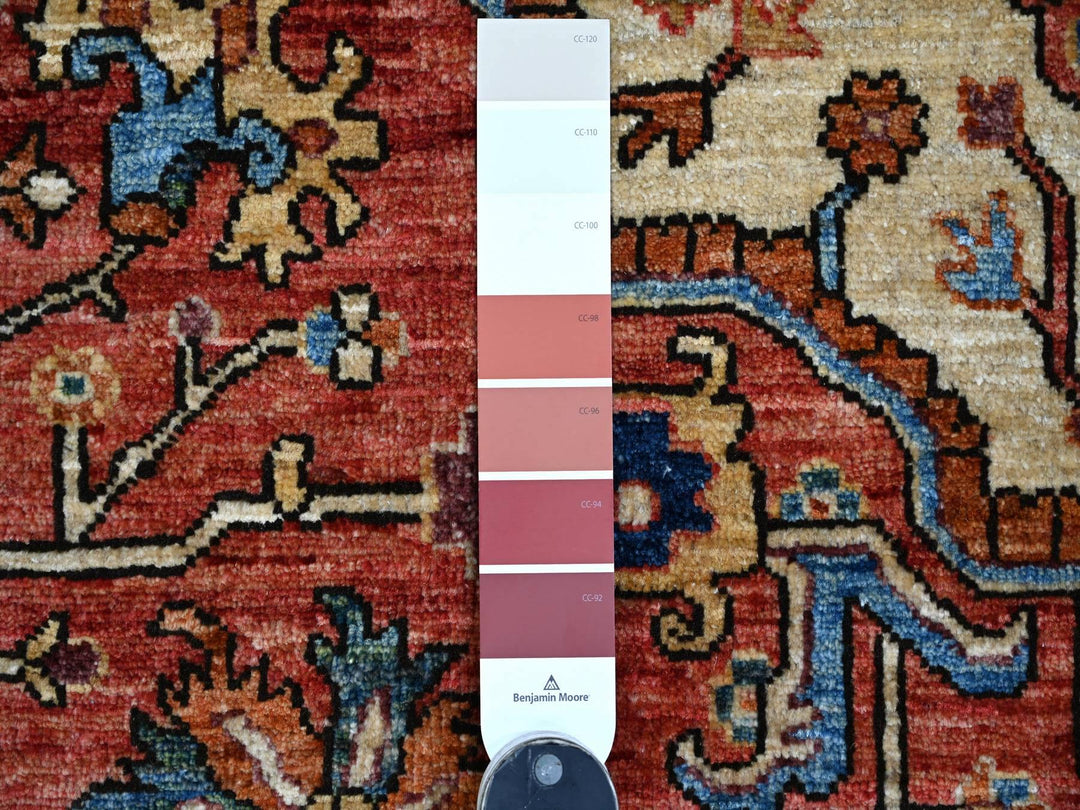 9'2" x 11'7" New Hand Knotted Red Wool Rectangle Oriental Rug - MOA10221114