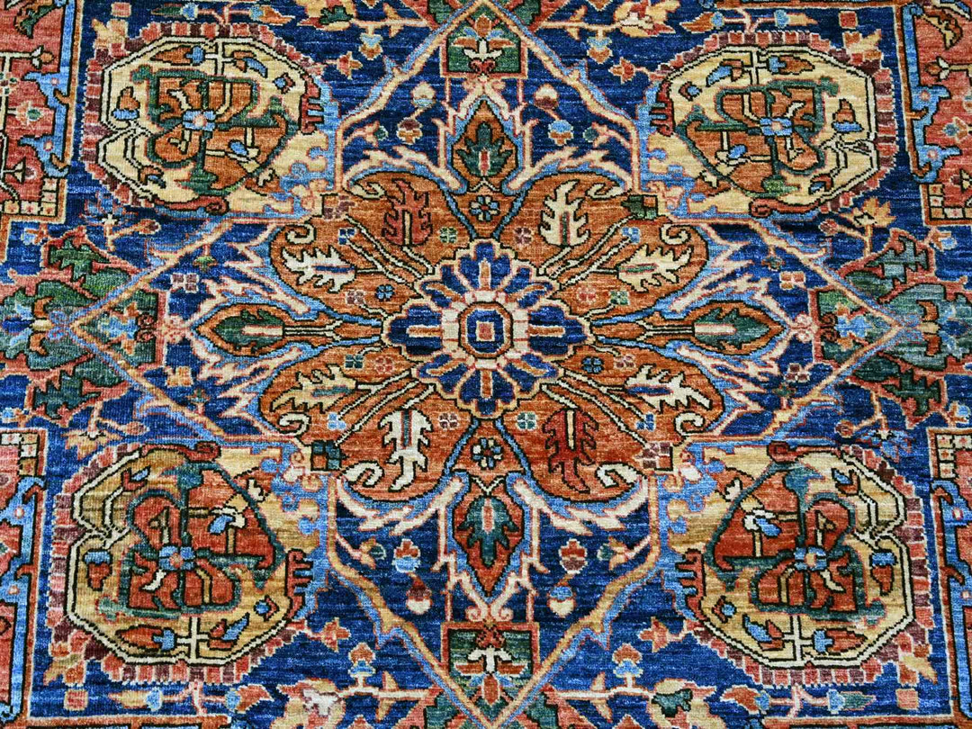 9'2" x 11'7" New Hand Knotted Red Wool Rectangle Oriental Rug - MOA10221114