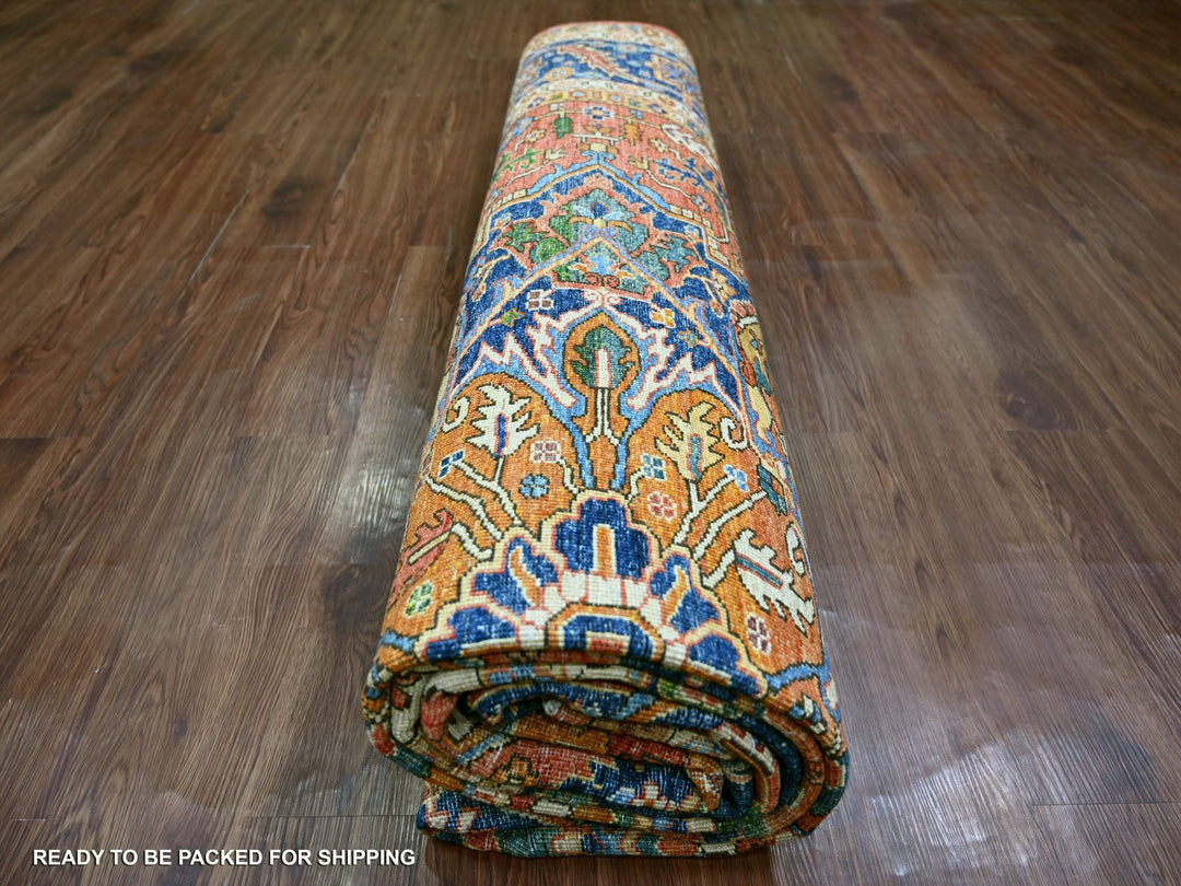 9'2" x 11'7" New Hand Knotted Red Wool Rectangle Oriental Rug - MOA10221114