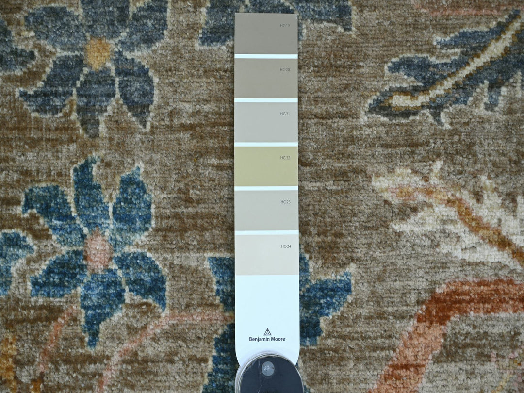 8'10" x 11'10" New Hand Knotted Brown Wool Rectangle Oriental Rug - MOA10221115