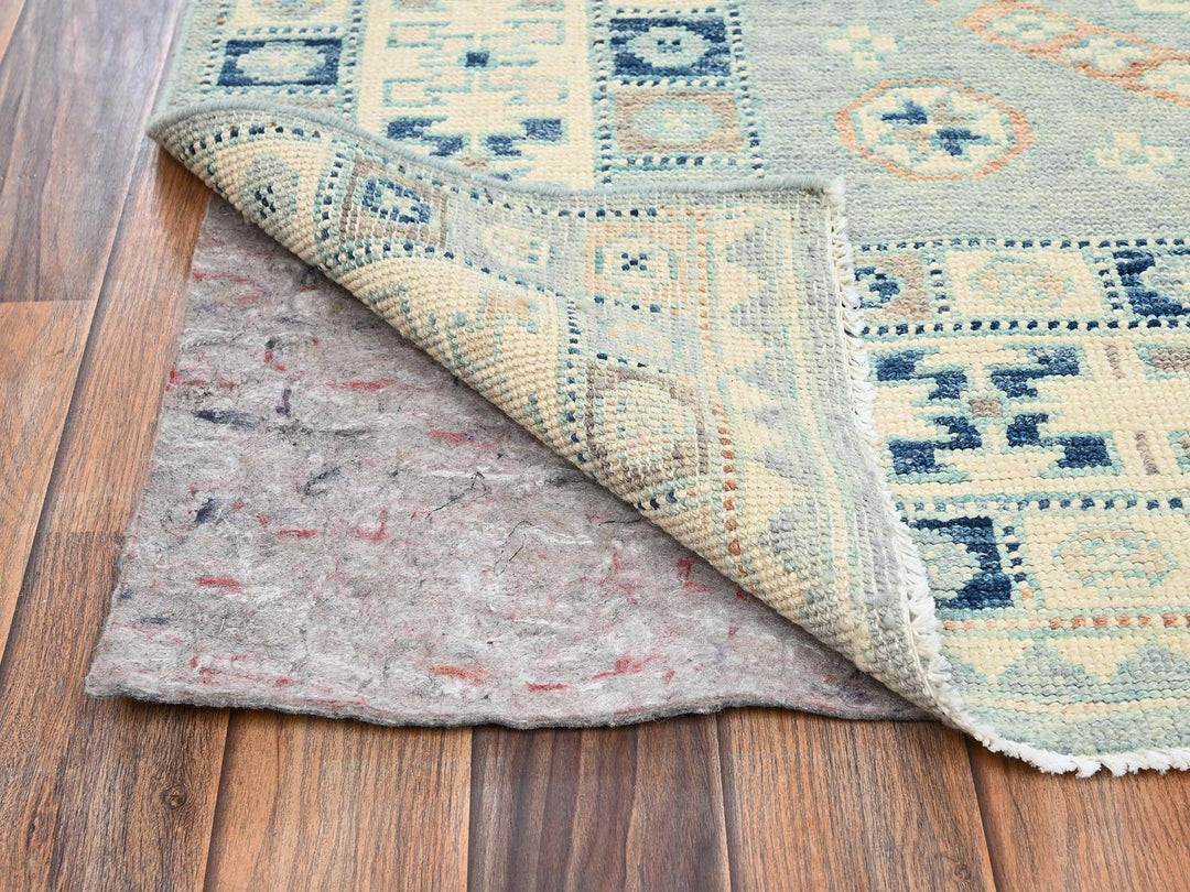 4'11" x 6'9" New Hand Knotted Blue Wool Rectangle Oriental Rug - MOA1022111