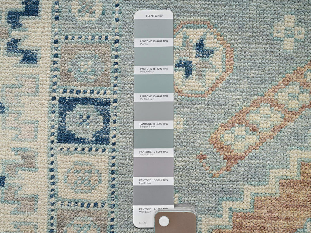 4'11" x 6'9" New Hand Knotted Blue Wool Rectangle Oriental Rug - MOA1022111