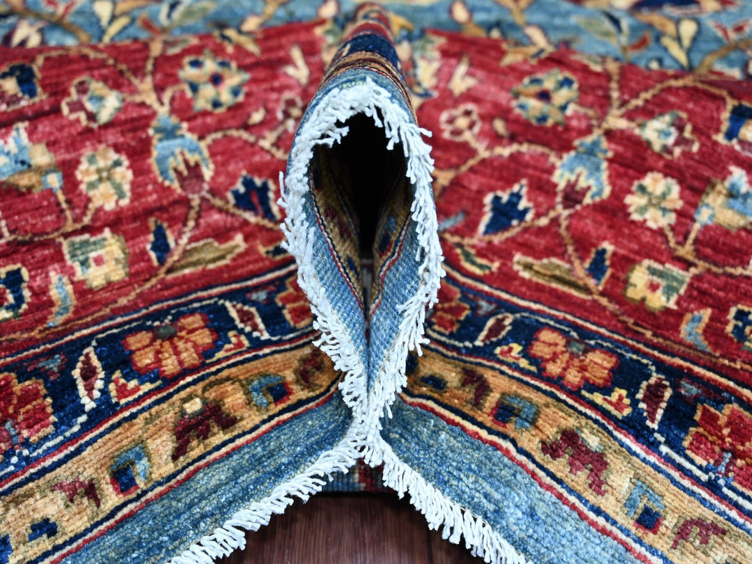 9'11" x 14'0" New Hand Knotted Blue Wool Rectangle Oriental Rug - MOA10221123