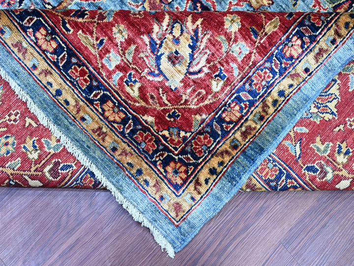9'11" x 14'0" New Hand Knotted Blue Wool Rectangle Oriental Rug - MOA10221123