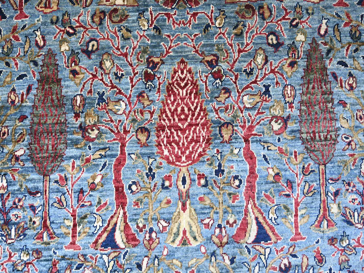 9'11" x 14'0" New Hand Knotted Blue Wool Rectangle Oriental Rug - MOA10221123