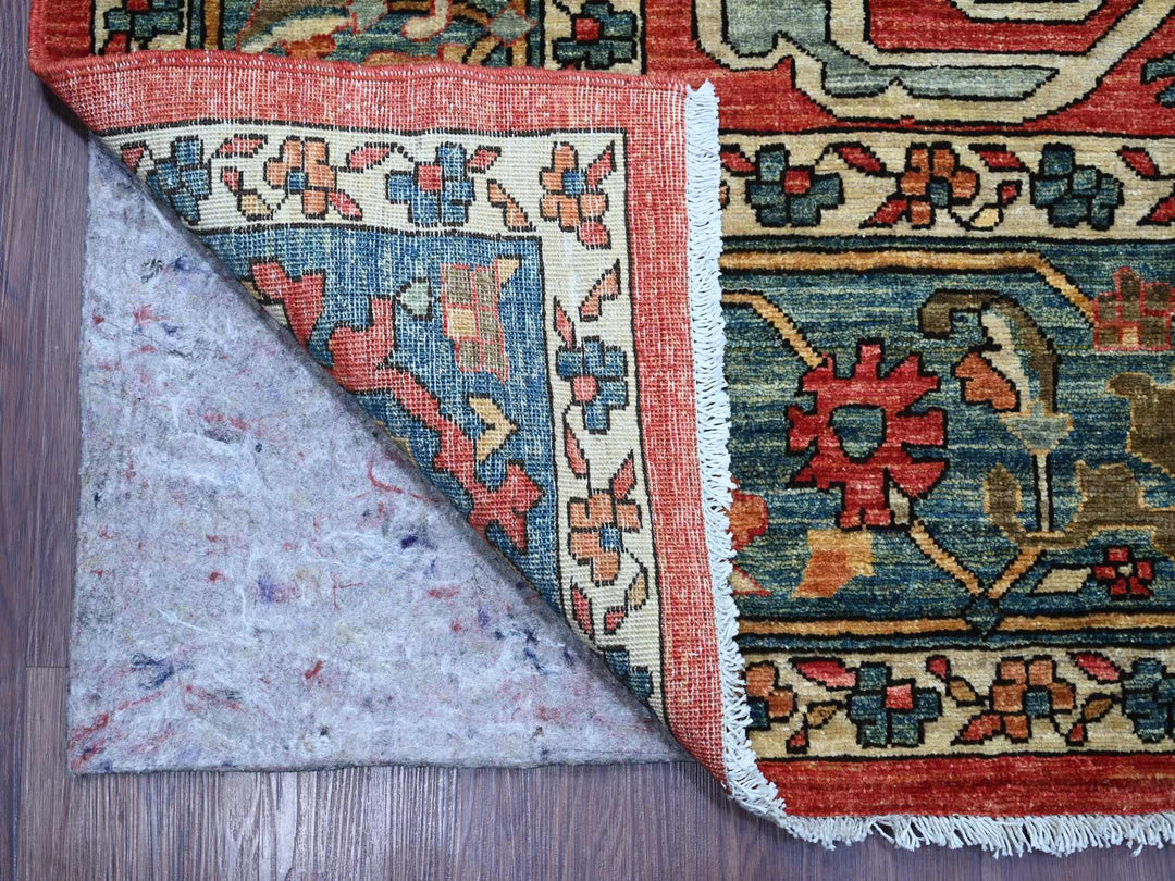 9'2" x 11'7" New Hand Knotted Red Wool Rectangle Oriental Rug - MOA10221126