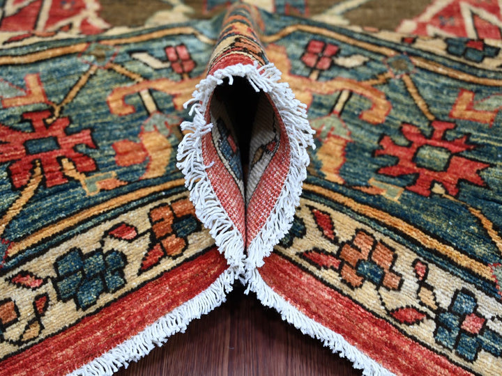 9'2" x 11'7" New Hand Knotted Red Wool Rectangle Oriental Rug - MOA10221126
