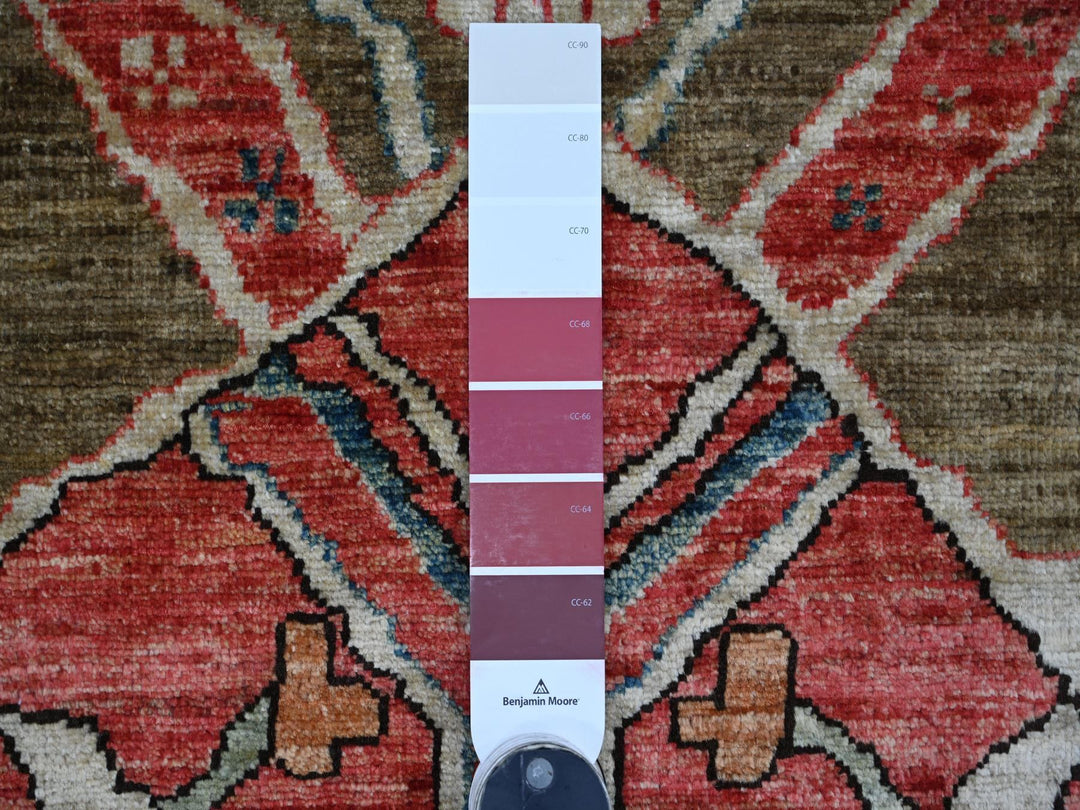 9'2" x 11'7" New Hand Knotted Red Wool Rectangle Oriental Rug - MOA10221126