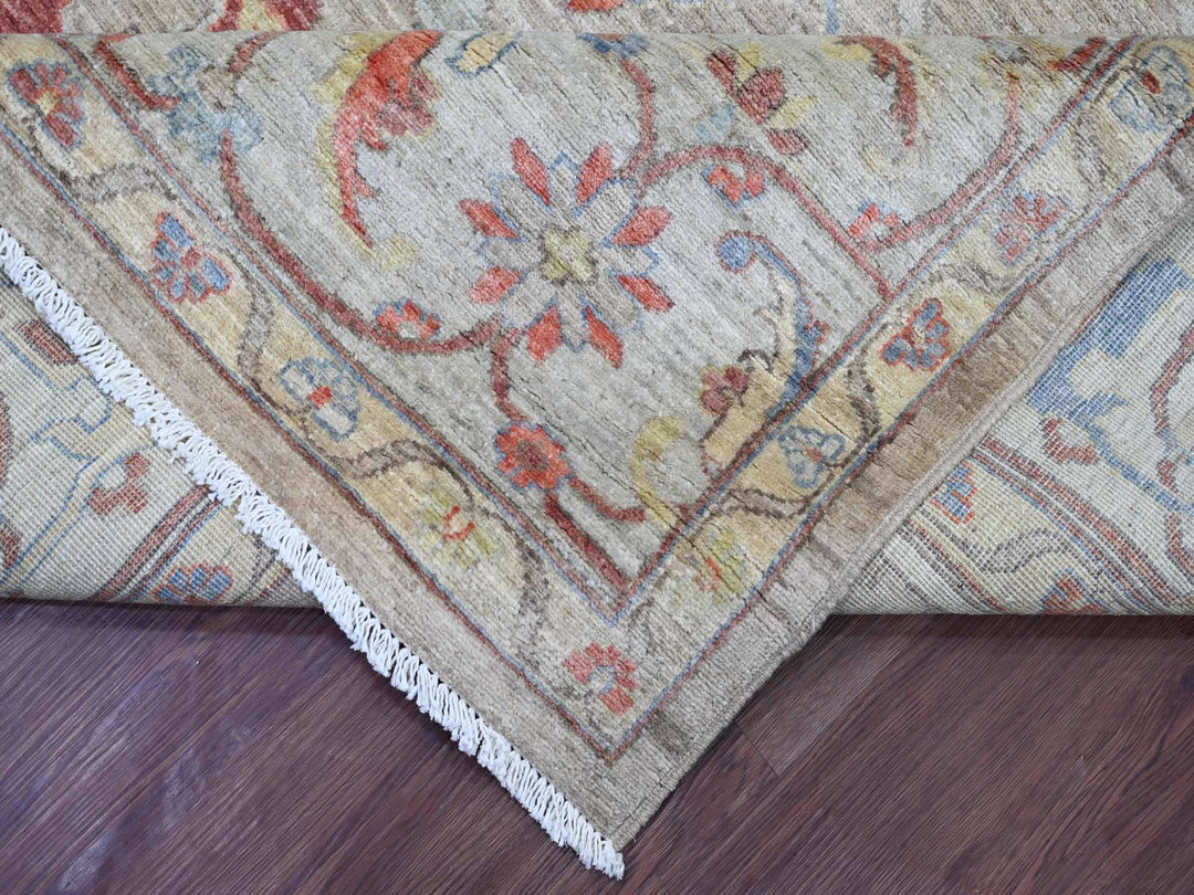 9'1" x 11'11" New Hand Knotted Brown Wool Rectangle Oriental Rug - MOA10221127