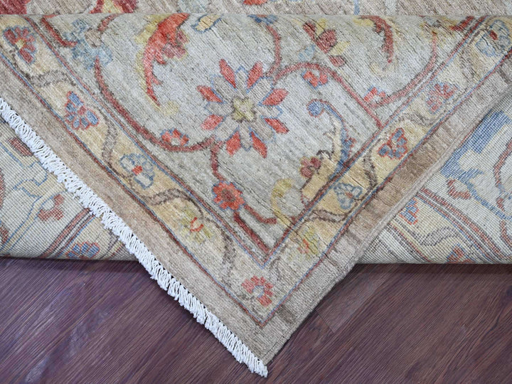 9'1" x 11'11" New Hand Knotted Brown Wool Rectangle Oriental Rug - MOA10221127