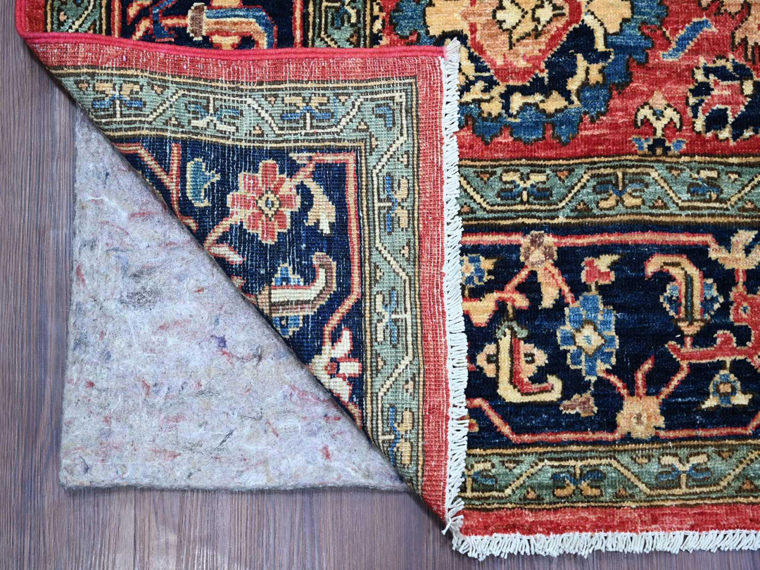 8'1" x 10'0" New Hand Knotted Red Wool Rectangle Oriental Rug - MOA10221128