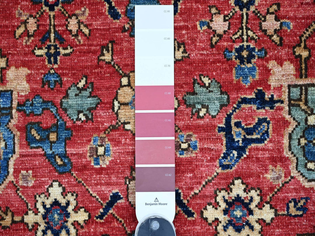 8'1" x 10'0" New Hand Knotted Red Wool Rectangle Oriental Rug - MOA10221128