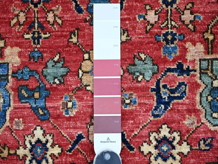 8'1" x 10'0" New Hand Knotted Red Wool Rectangle Oriental Rug - MOA10221128