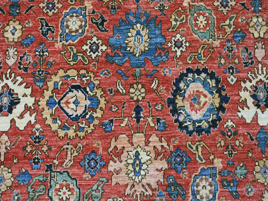 8'1" x 10'0" New Hand Knotted Red Wool Rectangle Oriental Rug - MOA10221128