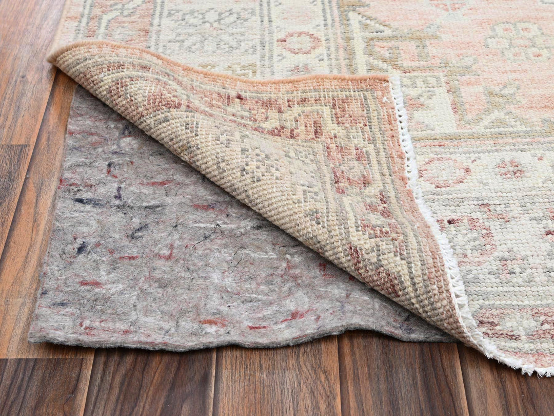 4'10" x 6'8" New Hand Knotted Pink Wool Rectangle Oriental Rug - MOA1022112