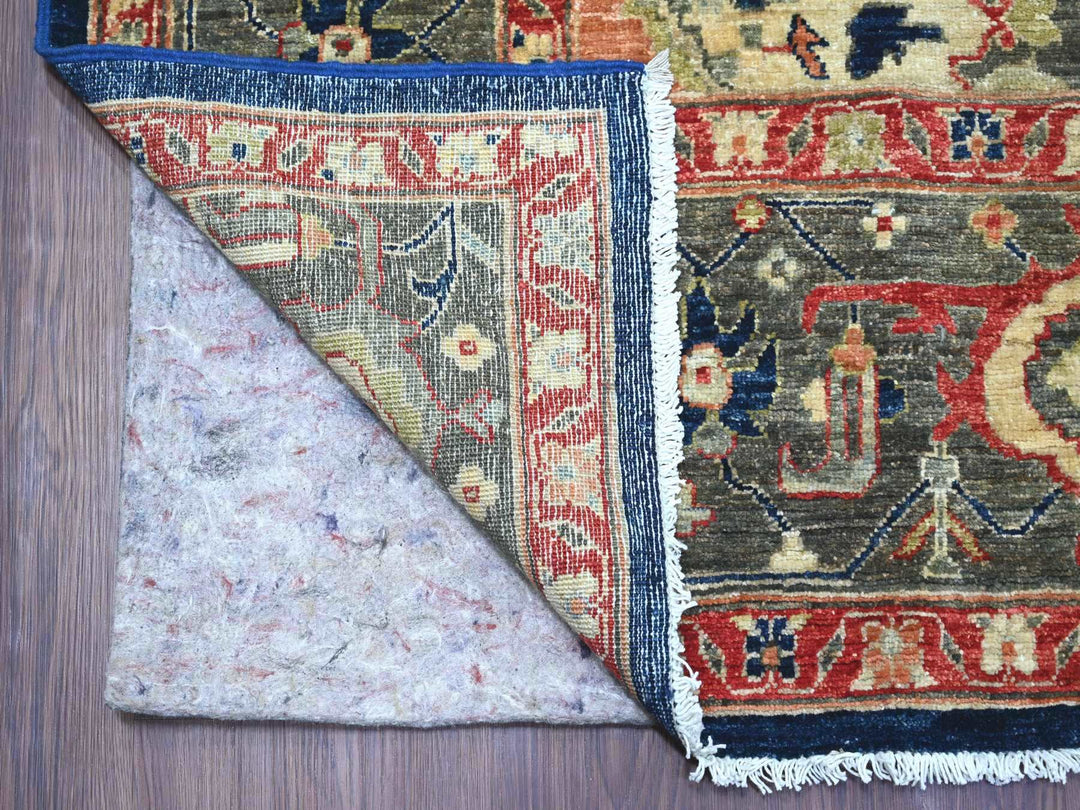 7'11" x 9'9" New Hand Knotted Blue Wool Rectangle Oriental Rug - MOA10221130
