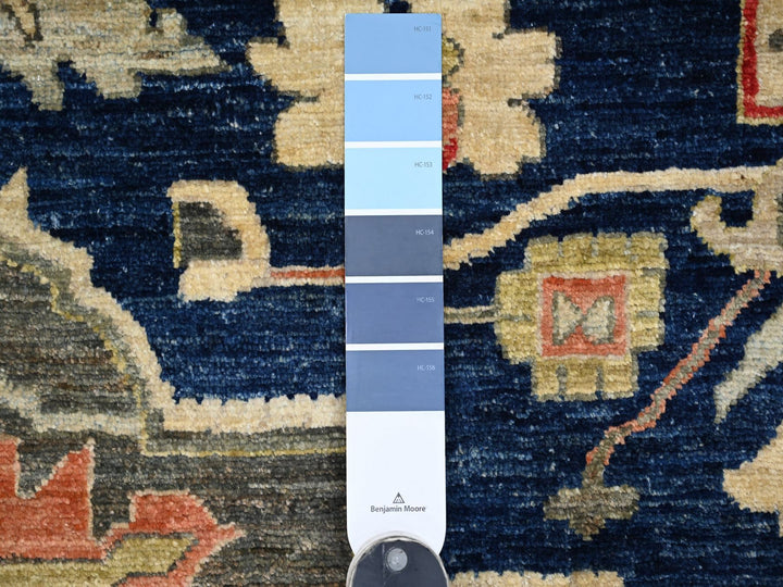 7'11" x 9'9" New Hand Knotted Blue Wool Rectangle Oriental Rug - MOA10221130