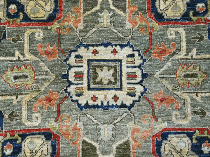 7'11" x 9'9" New Hand Knotted Blue Wool Rectangle Oriental Rug - MOA10221130