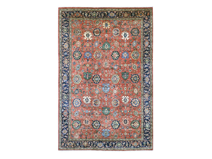 7'11" x 12'1" New Hand Knotted Red Wool Rectangle Oriental Rug - MOA10221131