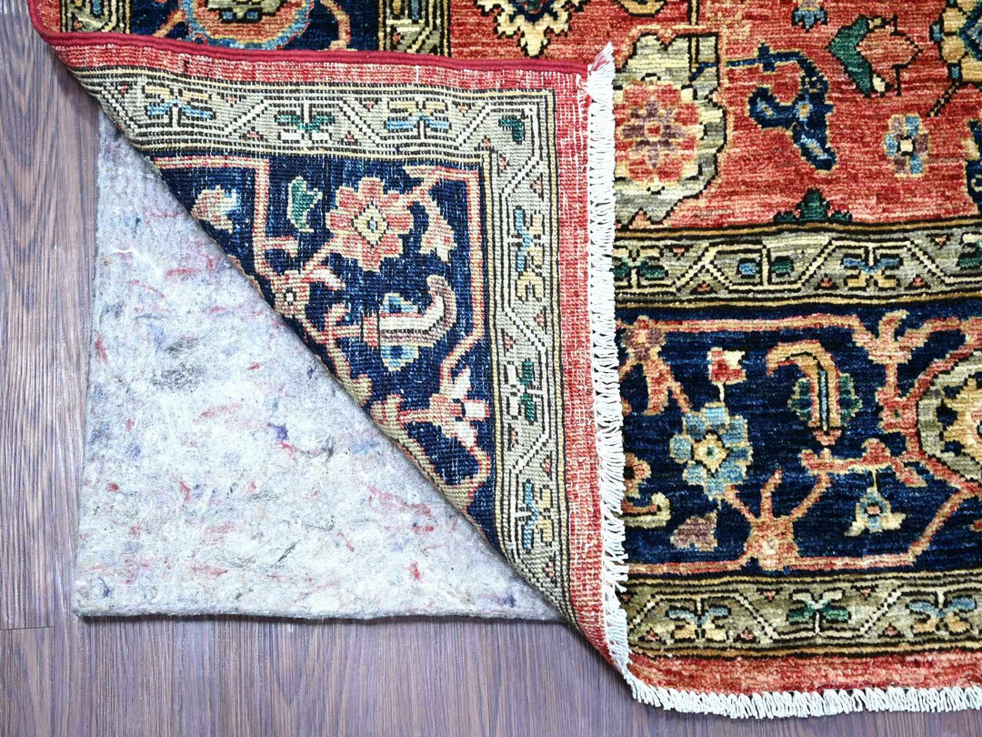 7'11" x 12'1" New Hand Knotted Red Wool Rectangle Oriental Rug - MOA10221131