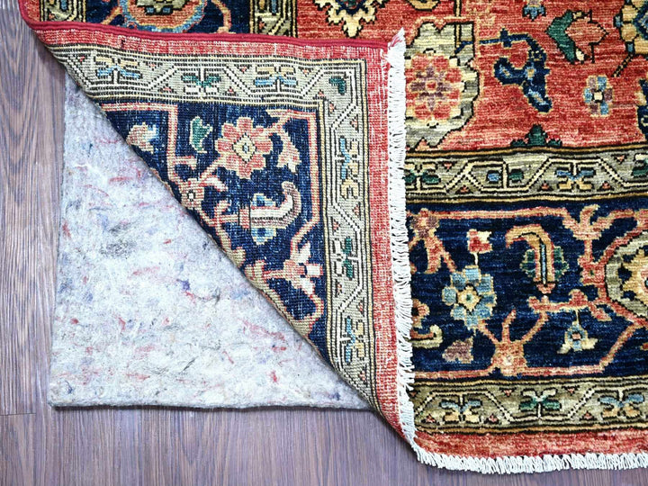 7'11" x 12'1" New Hand Knotted Red Wool Rectangle Oriental Rug - MOA10221131